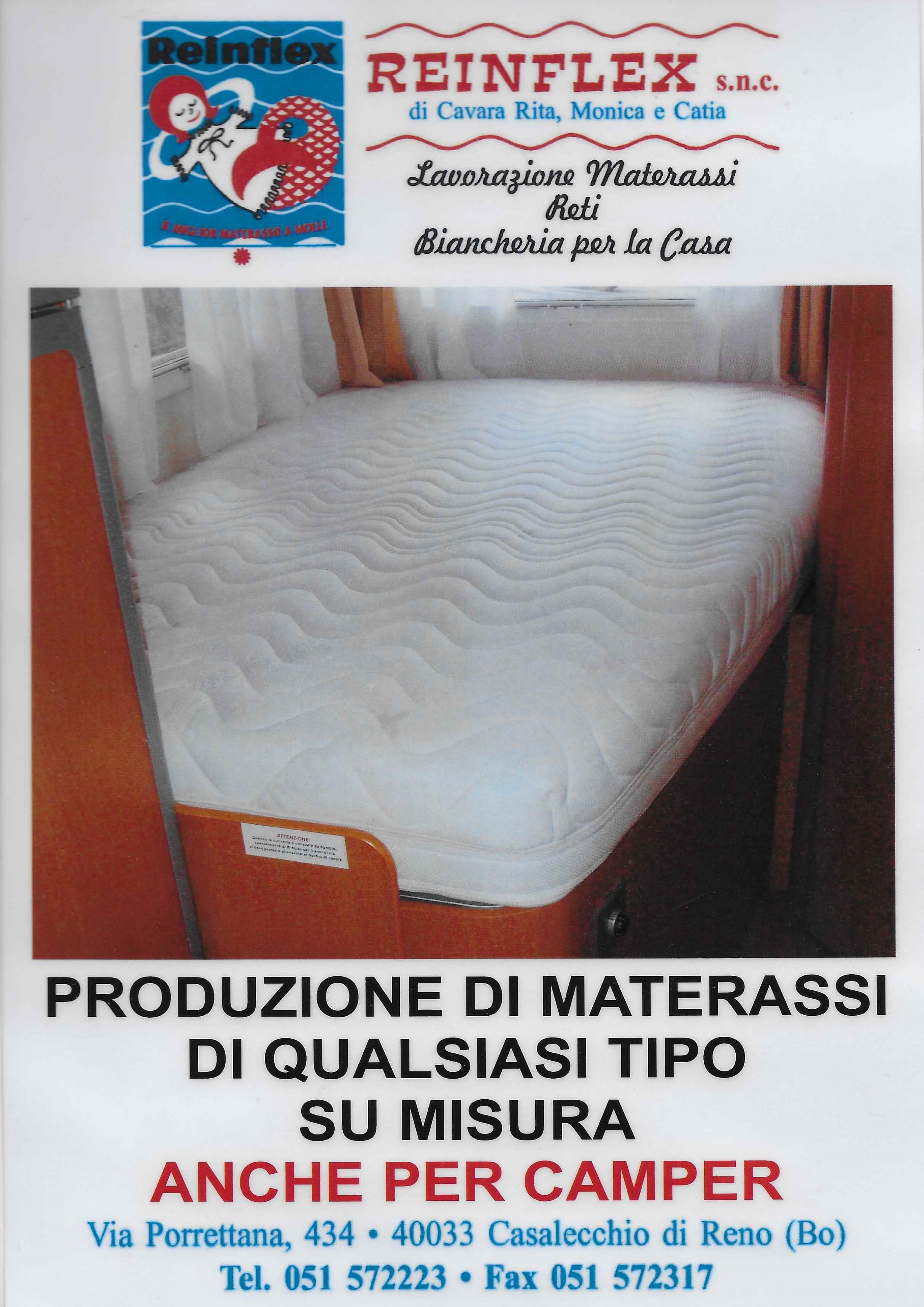 Reinflex, azienda produttrice di materassi, anche su misura, per la casa,  il camper…. e non solo Offre Nuova Convenzione